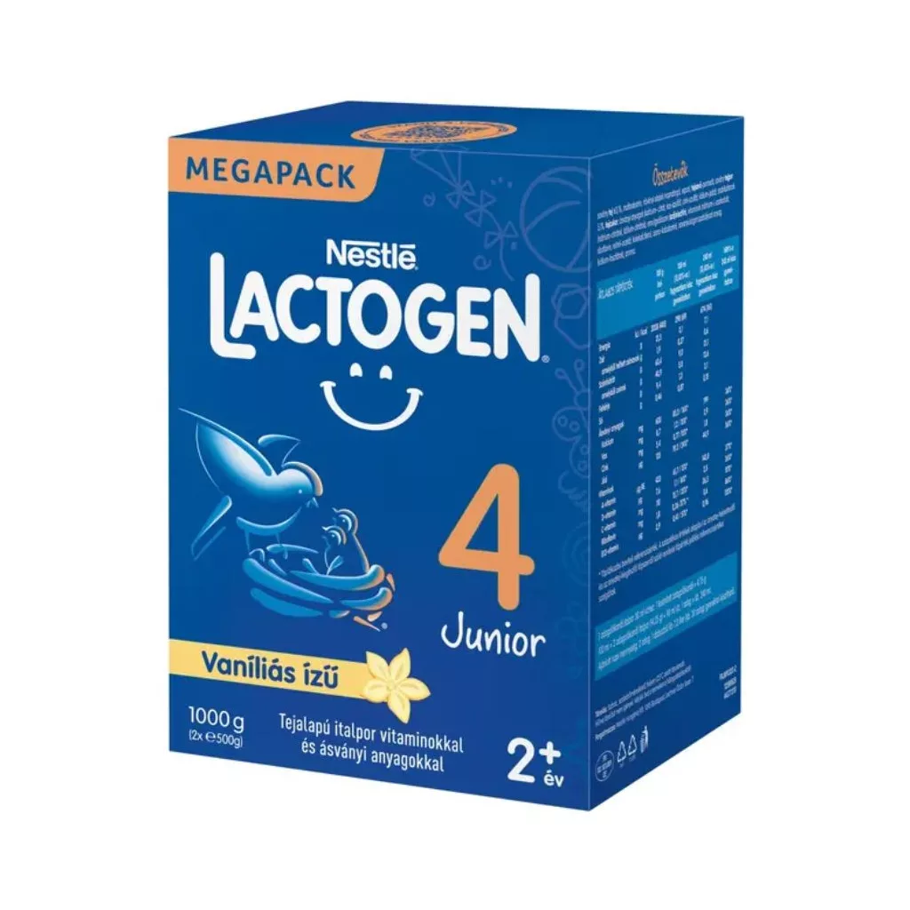 Nestlé Lactogen 4 Junior Vaníliás ízű Tejalapú italpor vitaminokkal és ásványi anyagokkal 24hó+ (1000 g)
