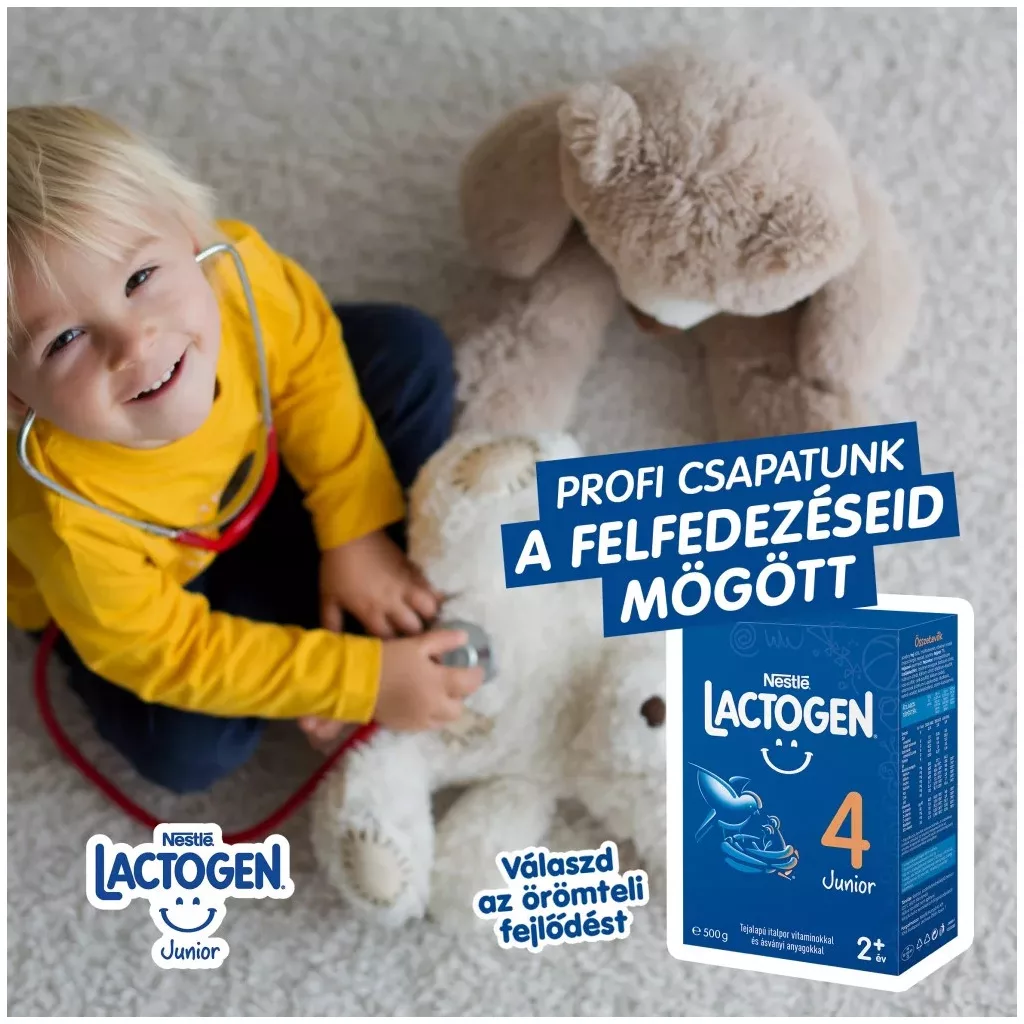 Nestlé Lactogen 4 Junior Vaníliás ízű Tejalapú italpor vitaminokkal és ásványi anyagokkal 24hó+ (1000 g)