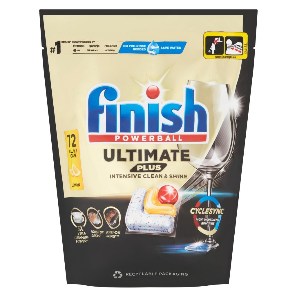 Finish Powerball Ultimate Plus All in 1 mosogatógép-kapszula, lemon (72 db)