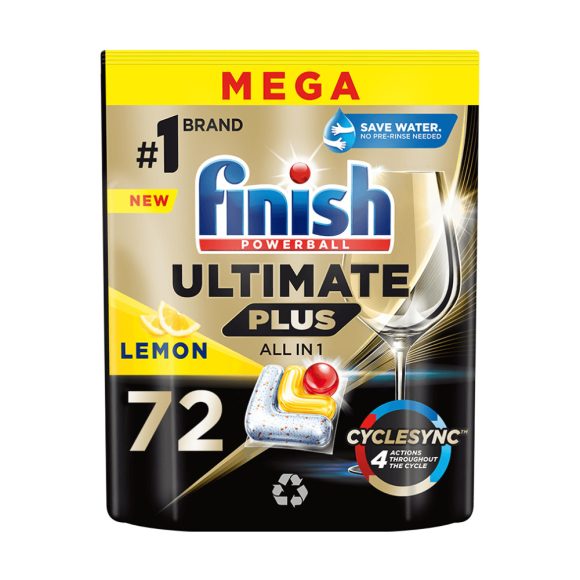 Finish Powerball Ultimate Plus All in 1 mosogatógép-kapszula, lemon (72 db)