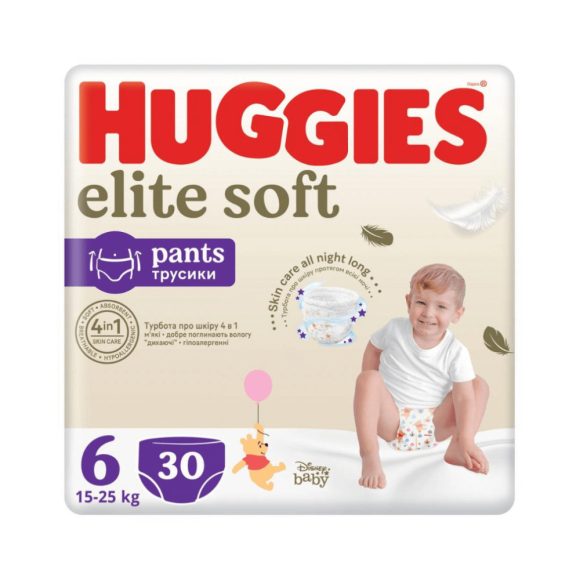 Huggies Elite Soft bugyipelenka 6, 15-25 kg, 30 db