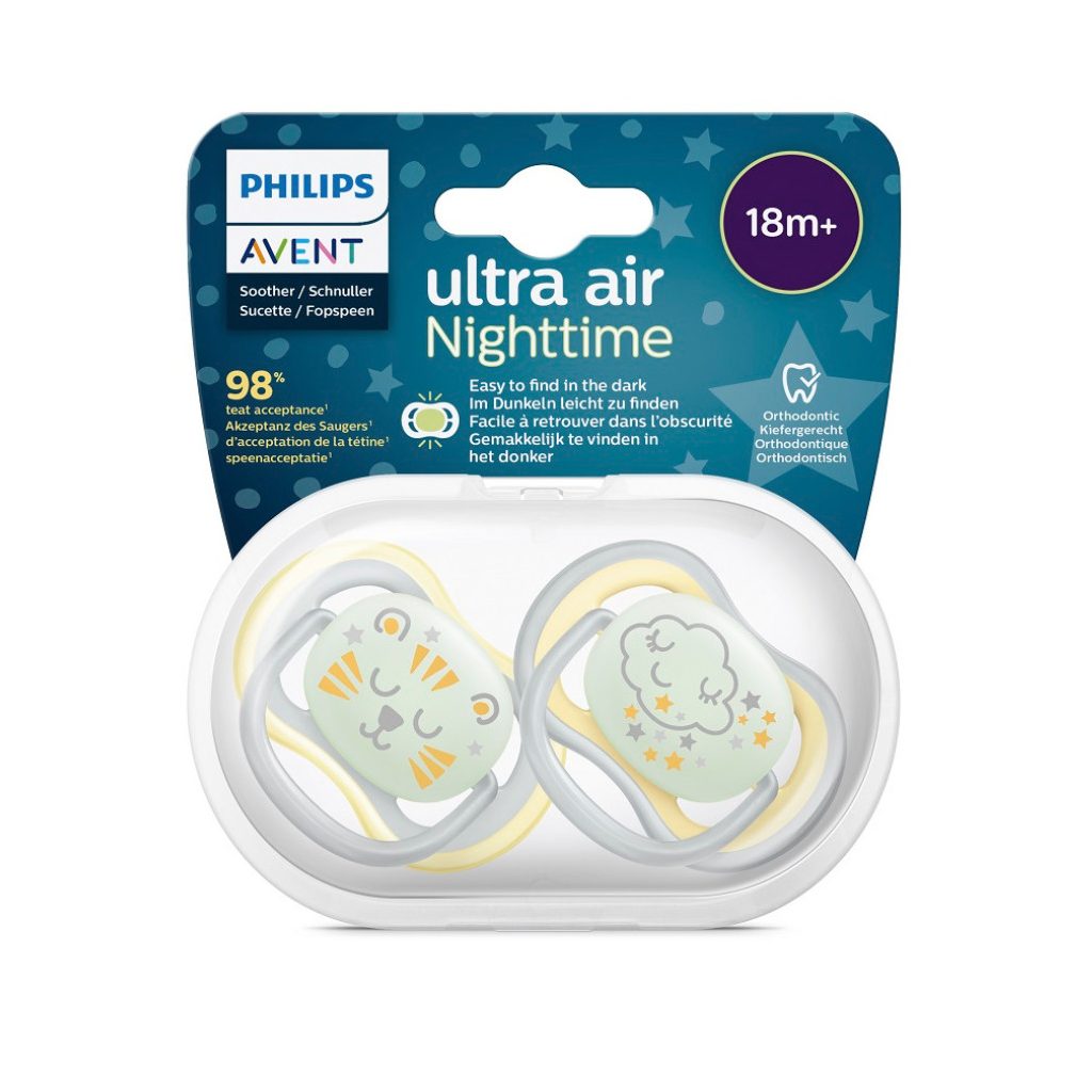 Philips AVENT SCF376/01 Ultra air játszócumi éjszakai 18hó+ (2 db)