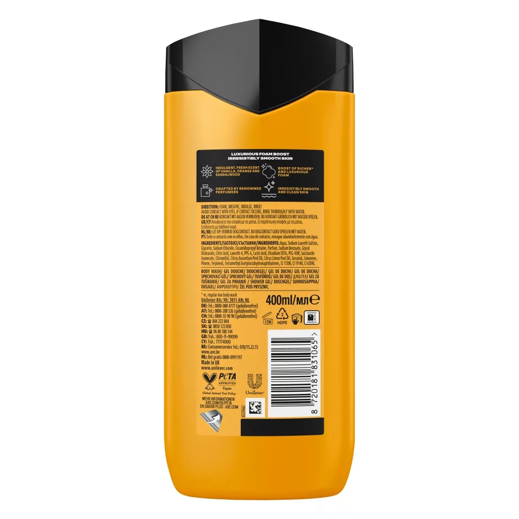 AXE Fine Fragrance Collection Black Vanilla tusfürdő 400 ml