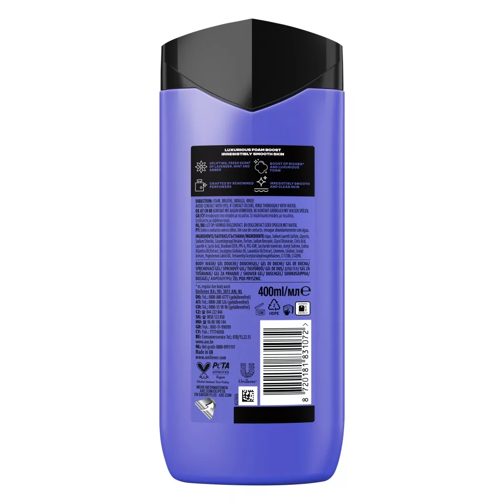 AXE Fine Fragrance Collection Blue Lavender tusfürdő 400 ml