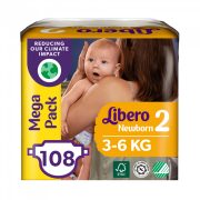 Libero Newborn pelenka, Mini 2, 3-6 kg, 108 db