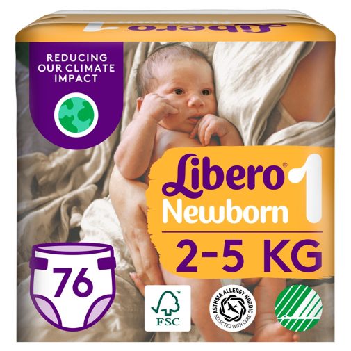 Libero Newborn 1 újszülött pelenka, 2-5 kg, 76 db