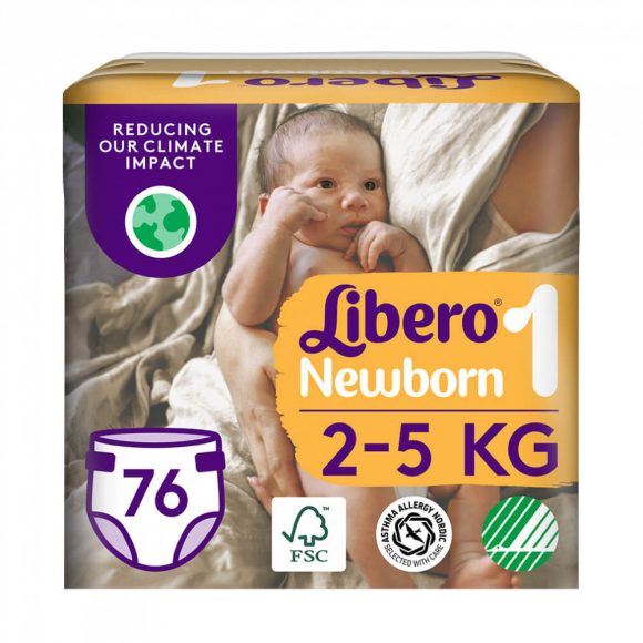 Libero Newborn 1 újszülött pelenka, 2-5 kg, 76 db
