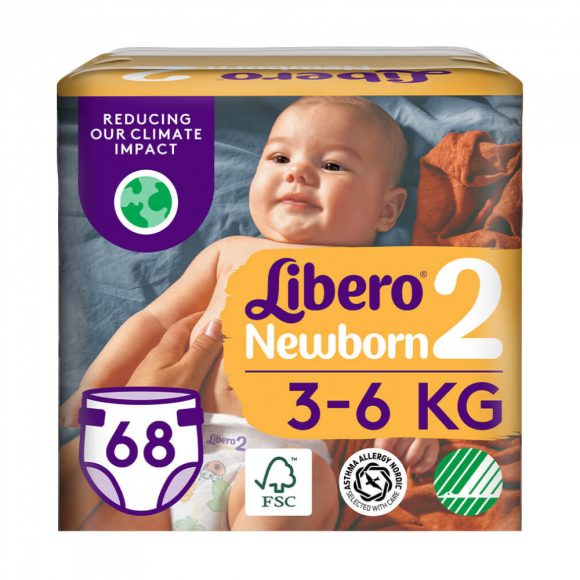 Libero Newborn 2 pelenka, 3-6 kg, 68 db