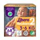 Libero Newborn 2 pelenka, 3-6 kg, 68 db