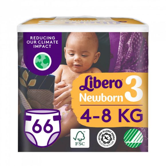 Libero Newborn 3 pelenka, 4-8 kg, 66 db