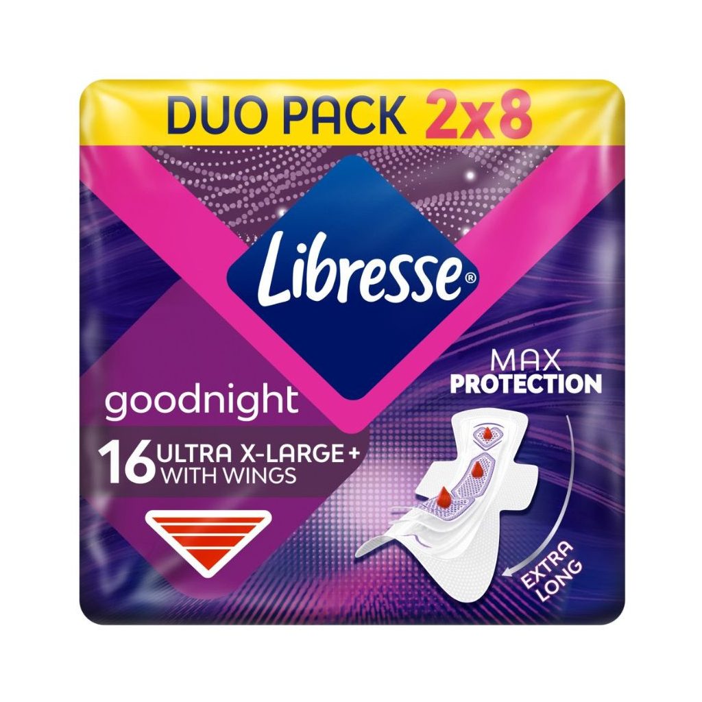 Libresse Ultra Goodnight Extra Large Wings Duo egészségügyi betét (2x8 db)