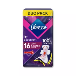   Libresse Ultra Goodnight Extra Large Wings Duo egészségügyi betét (16 db)