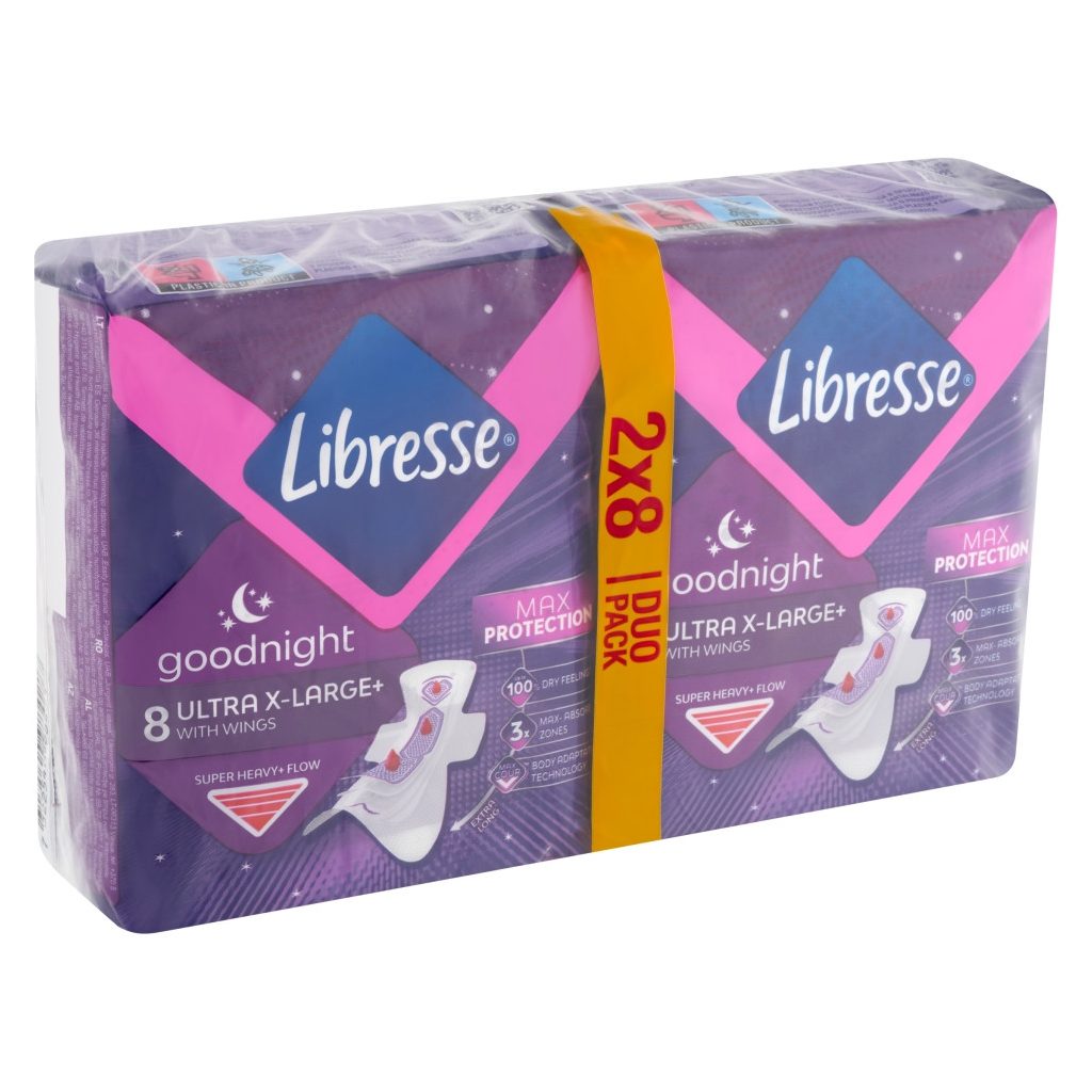 Libresse Ultra Goodnight Extra Large Wings Duo egészségügyi betét (2x8 db)