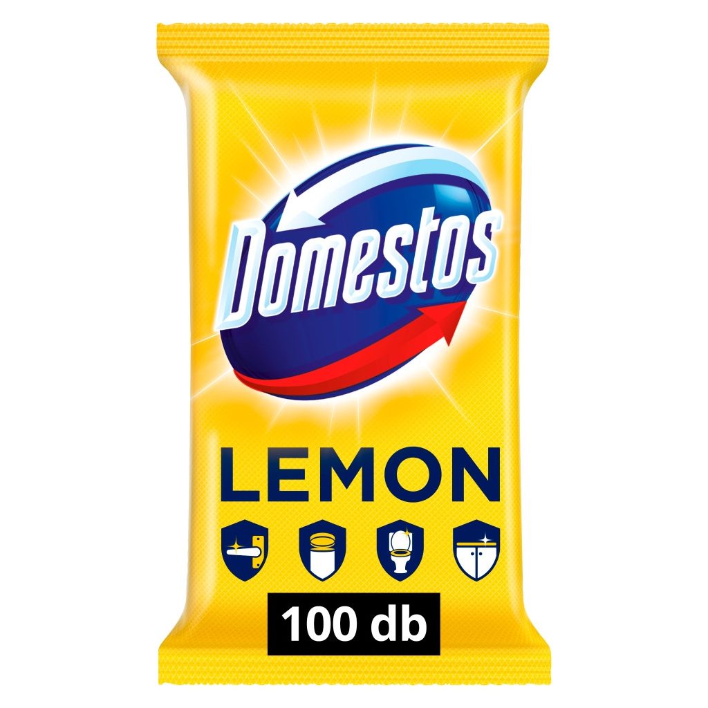 Domestos higiénikus törlőkendő citrom illattal 100 db