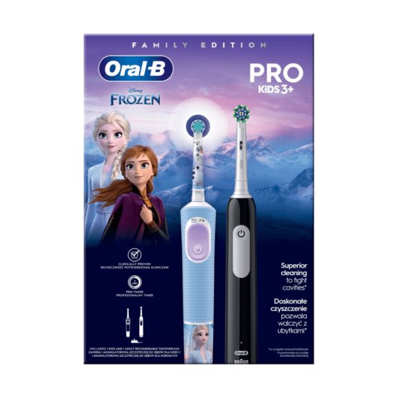 Oral-B Családi Kiadású Elektromos fogkefék Pro Series 1 Black + Pro Kids 3+ Jégvarázs