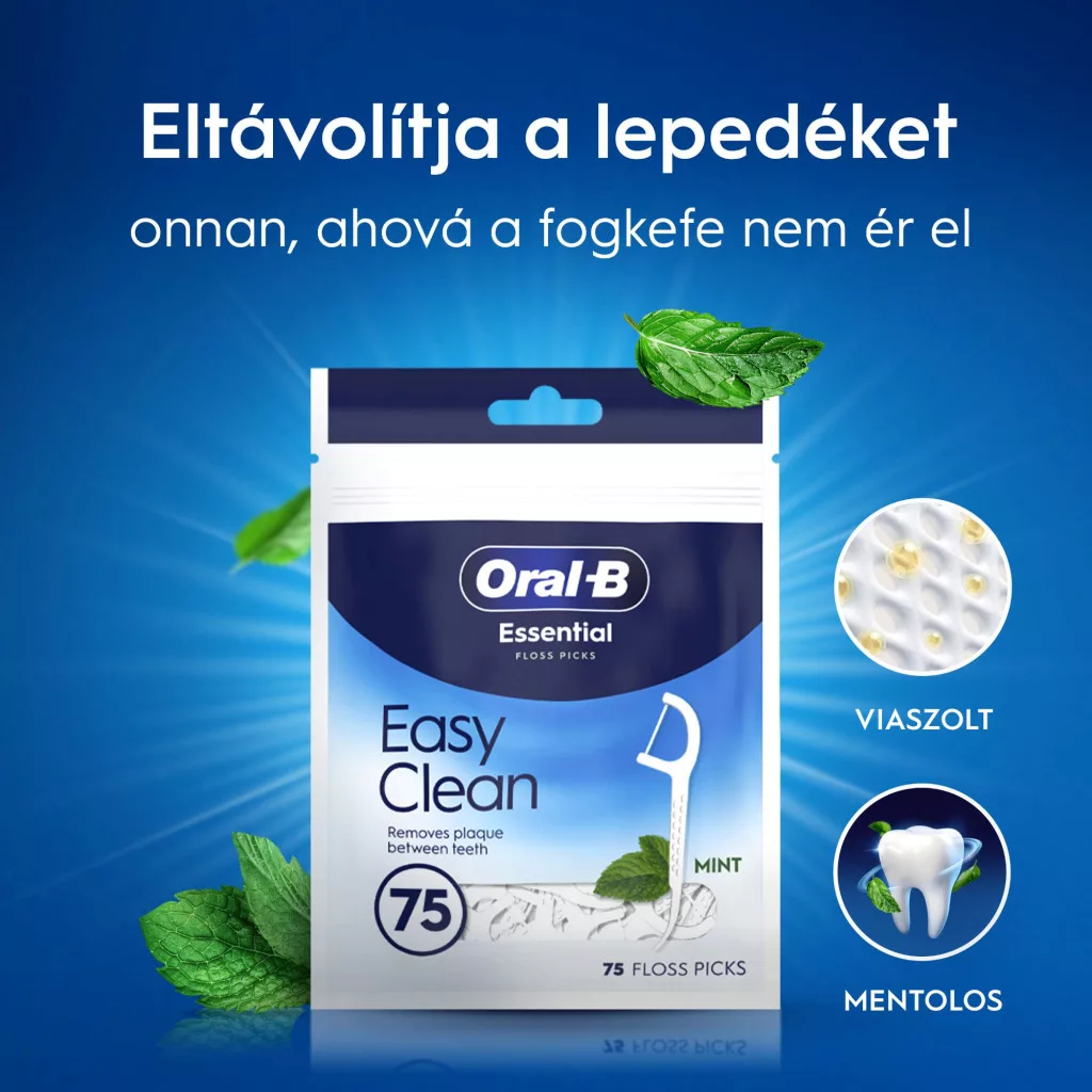 Oral-B Easy Clean fogselyem pálcika mentolos ízesítéssel (75 db)