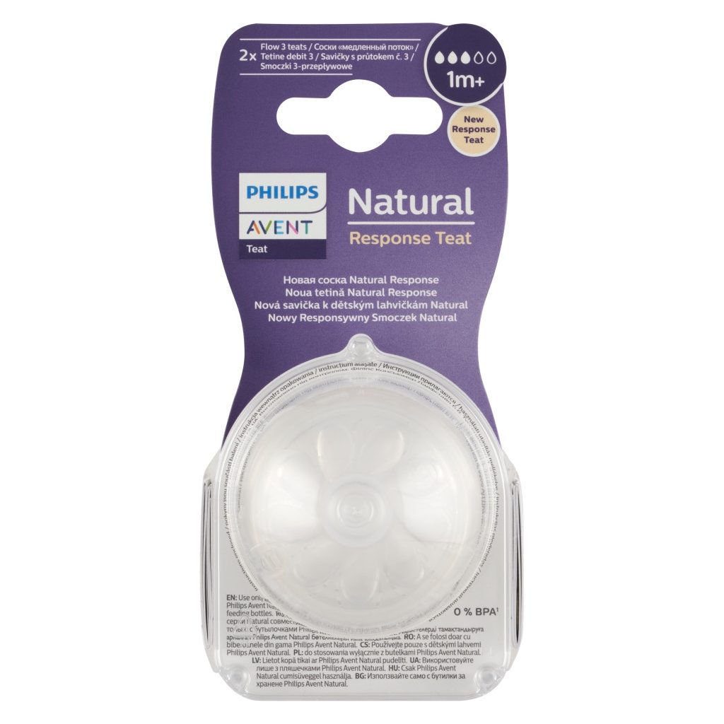 Philips Avent SCY963/02 Natural Response lassú átfolyású etetőcumi 1 hó+ (2 db)