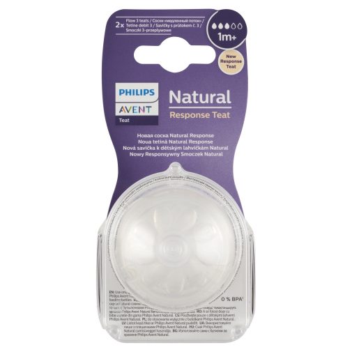Philips Avent SCY963/02 Natural Response lassú átfolyású etetőcumi 1 hó+ (2 db)