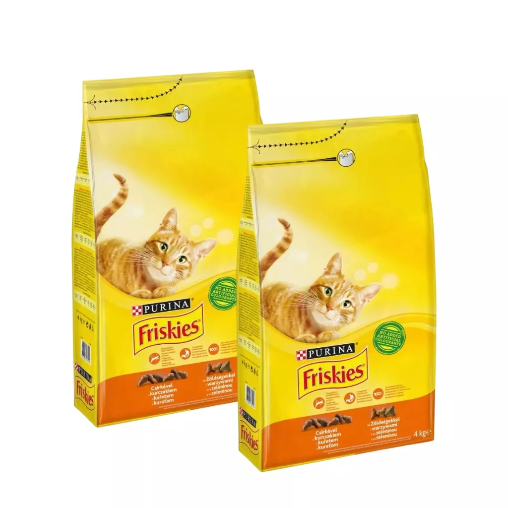Purina Friskies száraz macskaeledel csirkehússal és zöldségekkel (2x4 kg)