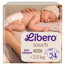   Libero Touch pelenka, Koraszülött 0, 1-2,5 kg, 24 db + ajándék Baba az autóban matrica