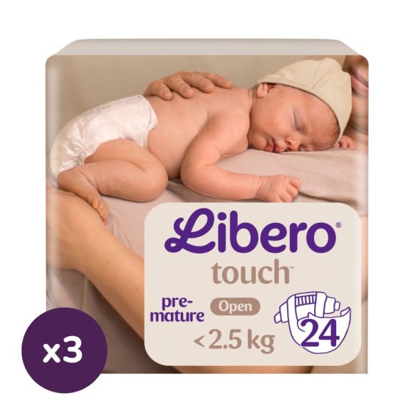 Libero Touch pelenka, Koraszülött 0, 1-2,5 kg, 3x24 db