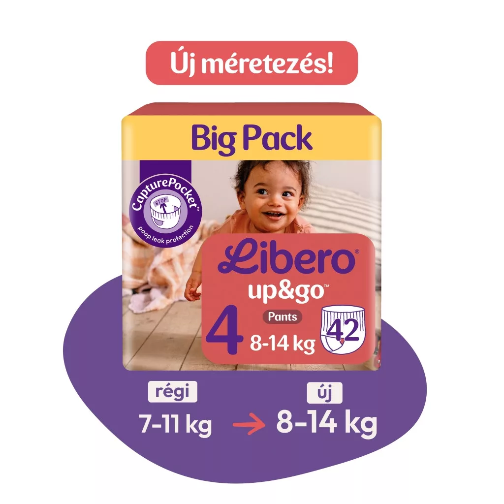 Libero Up&Go 4 bugyipelenka, 8-14 kg, 42 db