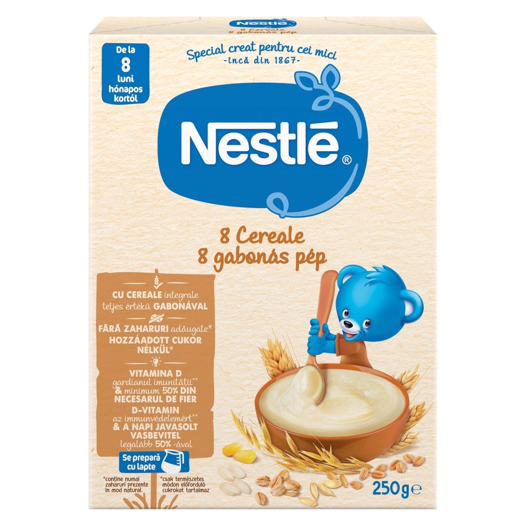 Nestlé 8 gabonás pép bifidusszal 8 hó+ (250 g)