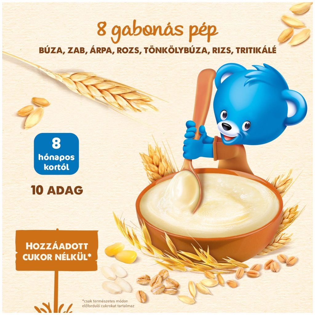 Nestlé 8 gabonás pép bifidusszal 8 hó+ (250 g)
