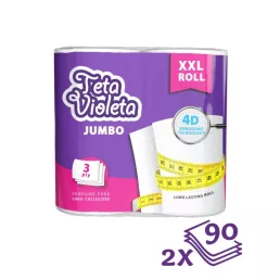   Violeta háztartási papírtörlő Jumbo XXL prémium 2 tekercs (2x90 lap)