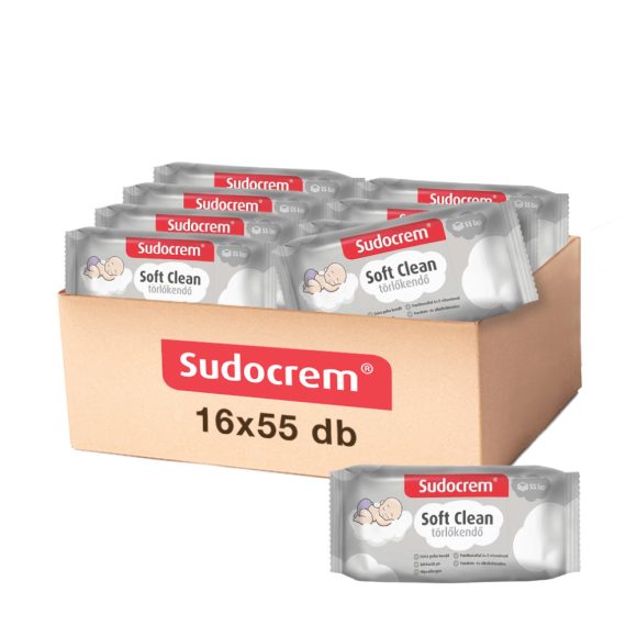 Sudocrem Soft Clean törlőkendő 16x55 db
