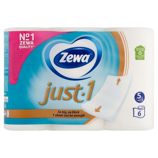 Zewa Just 1 toalettpapír 5 rétegű (6 tekercs)