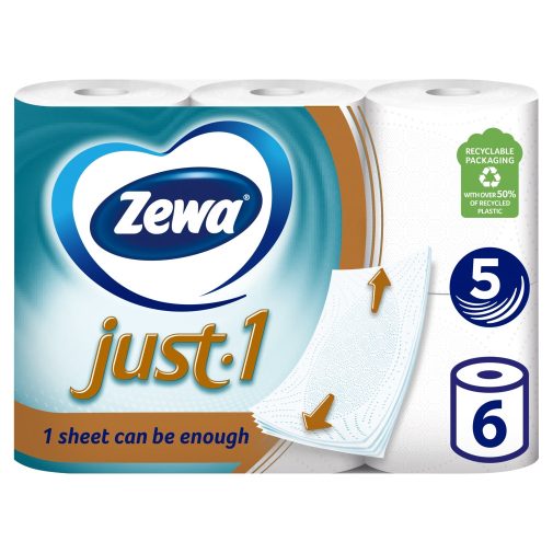 Zewa Just 1 toalettpapír 5 rétegű (6 tekercs)