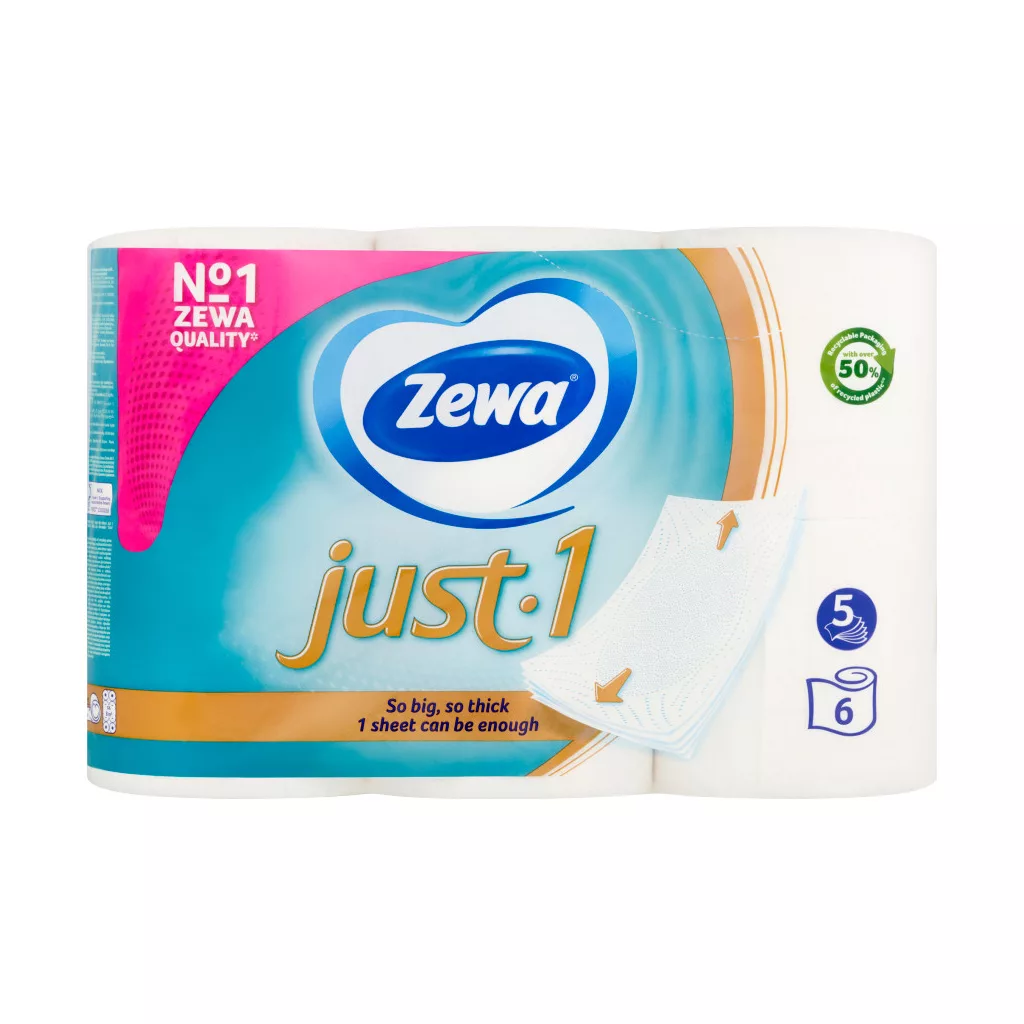 Zewa Just 1 toalettpapír 5 rétegű (6 tekercs)