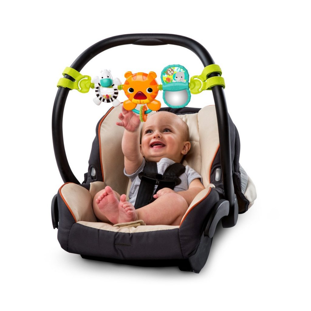 Bright Starts zenélő világító autósülésre szerelhető bébijáték