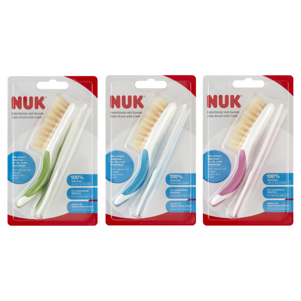 NUK Bébi hajkefe fésűvel