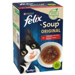   Purina Felix Soup Original alutasakos macskaeledel házias válogatás szószban (6x48 g)