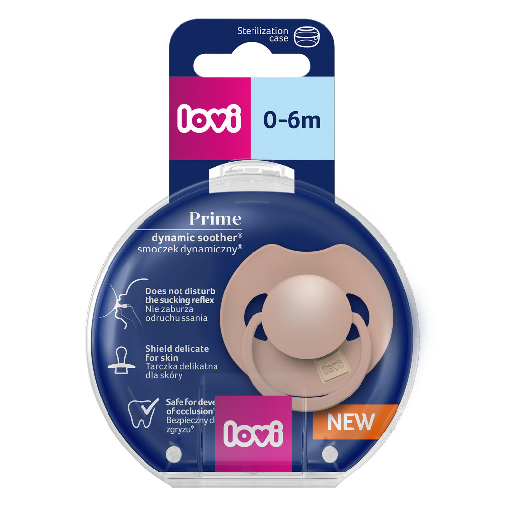 LOVI Dinamikus szilikon cumi Prime 0-6hó 1db (púderszín)