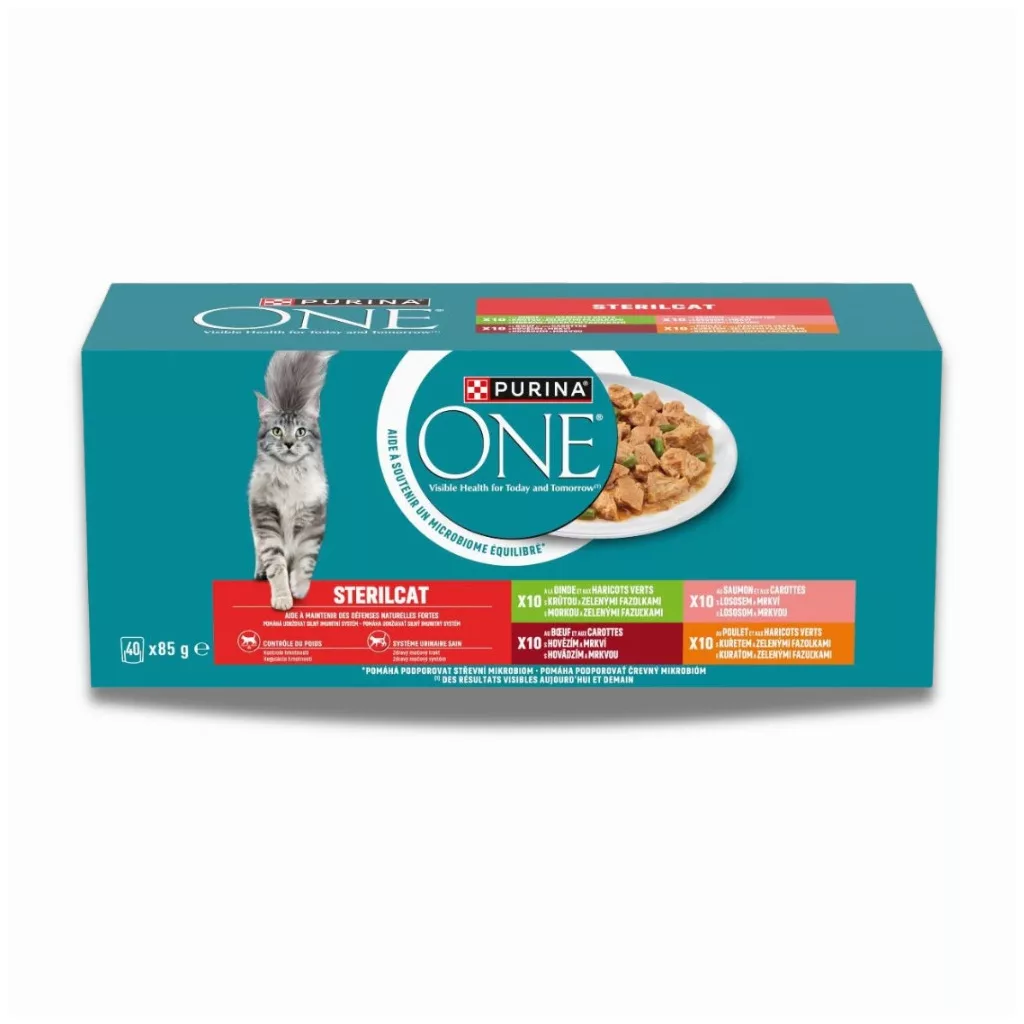 Purina One Sterilcat alutasakos macskaeledel marhával, lazaccal, pulykával és csirkével (40x85 g)