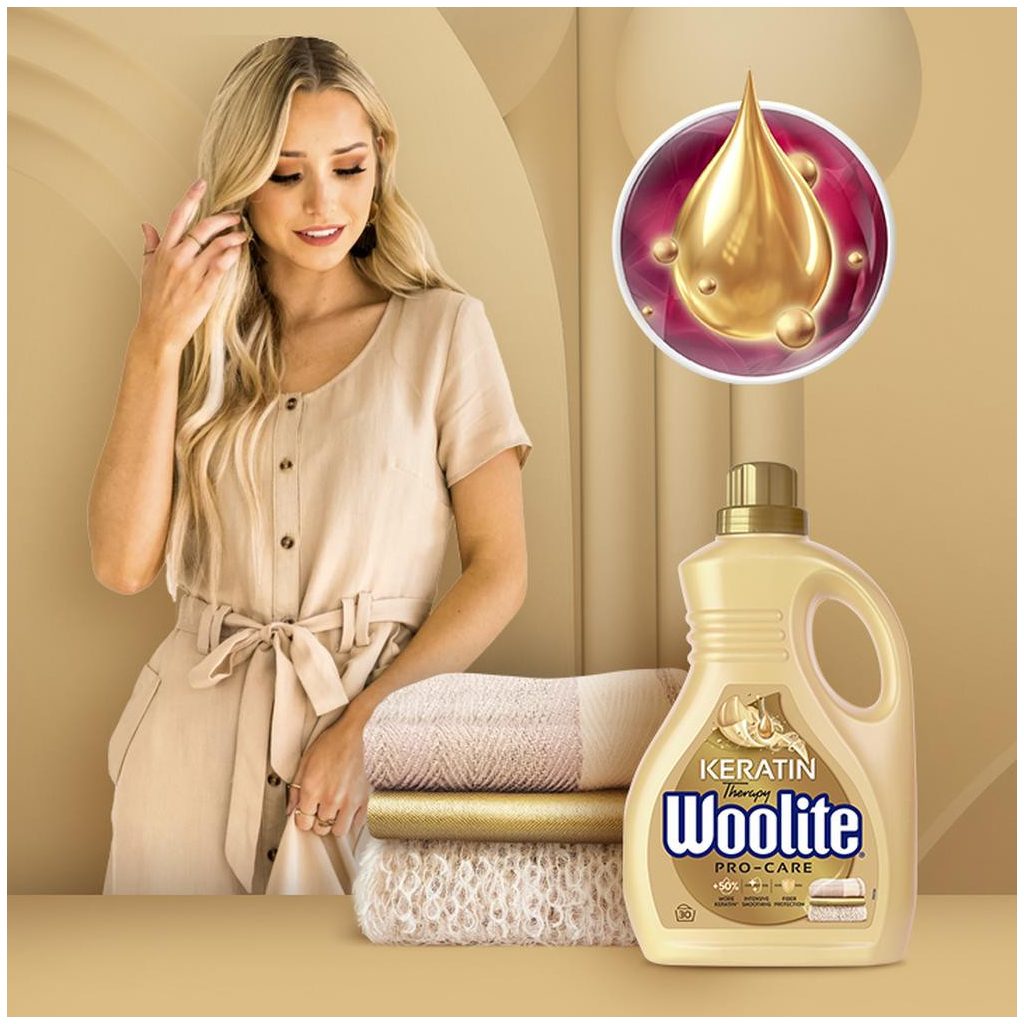 Woolite Keratin Therapy Pro-Care mosószer minden ruhatípushoz 2,7 liter (45 mosás)
