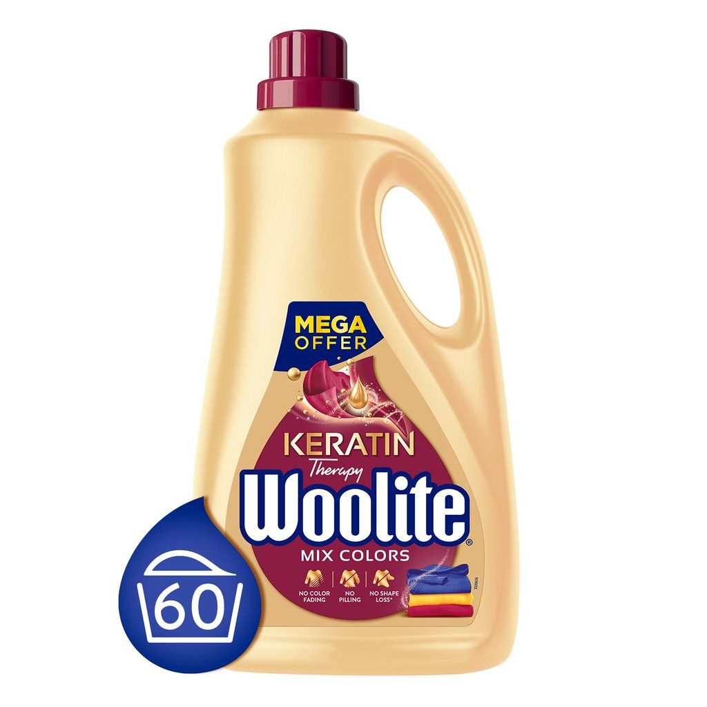 Woolite Keratin Therapy mosószer színes ruhákhoz 3,6 liter (60 mosás)