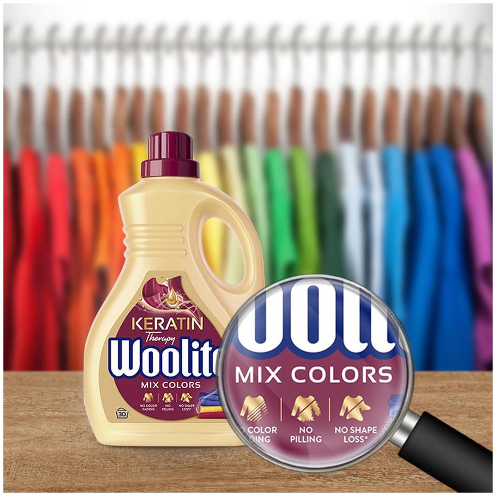 Woolite Keratin Therapy mosószer színes ruhákhoz 3,6 liter (60 mosás)