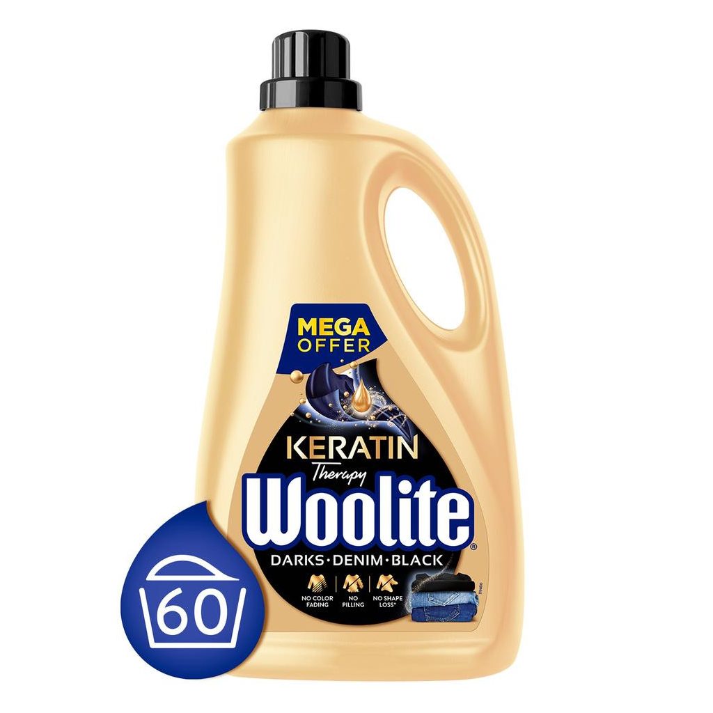Woolite Keratin Therapy mosószer sötét ruhákhoz 3,6 liter (60 mosás)