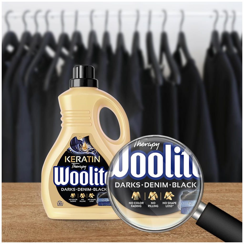 Woolite Keratin Therapy mosószer sötét ruhákhoz 3,6 liter (60 mosás)