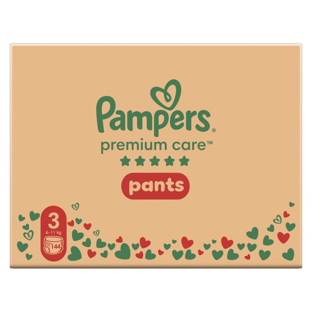 Pampers Premium Care Pants bugyipelenka 3, 6-11 kg, HAVI PELENKACSOMAG 144 db