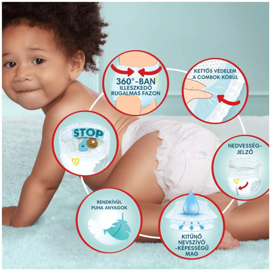 Pampers Premium Care Pants bugyipelenka 4, 9-15 kg, HAVI PELENKACSOMAG 114 db