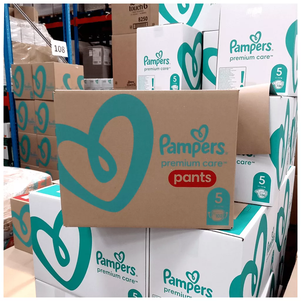 Pampers Premium Care Pants bugyipelenka 5, 12-17 kg, HAVI PELENKACSOMAG 102 db