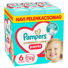   Pampers Premium Care Pants bugyipelenka 6, 13-19 kg, HAVI PELENKACSOMAG 93 db