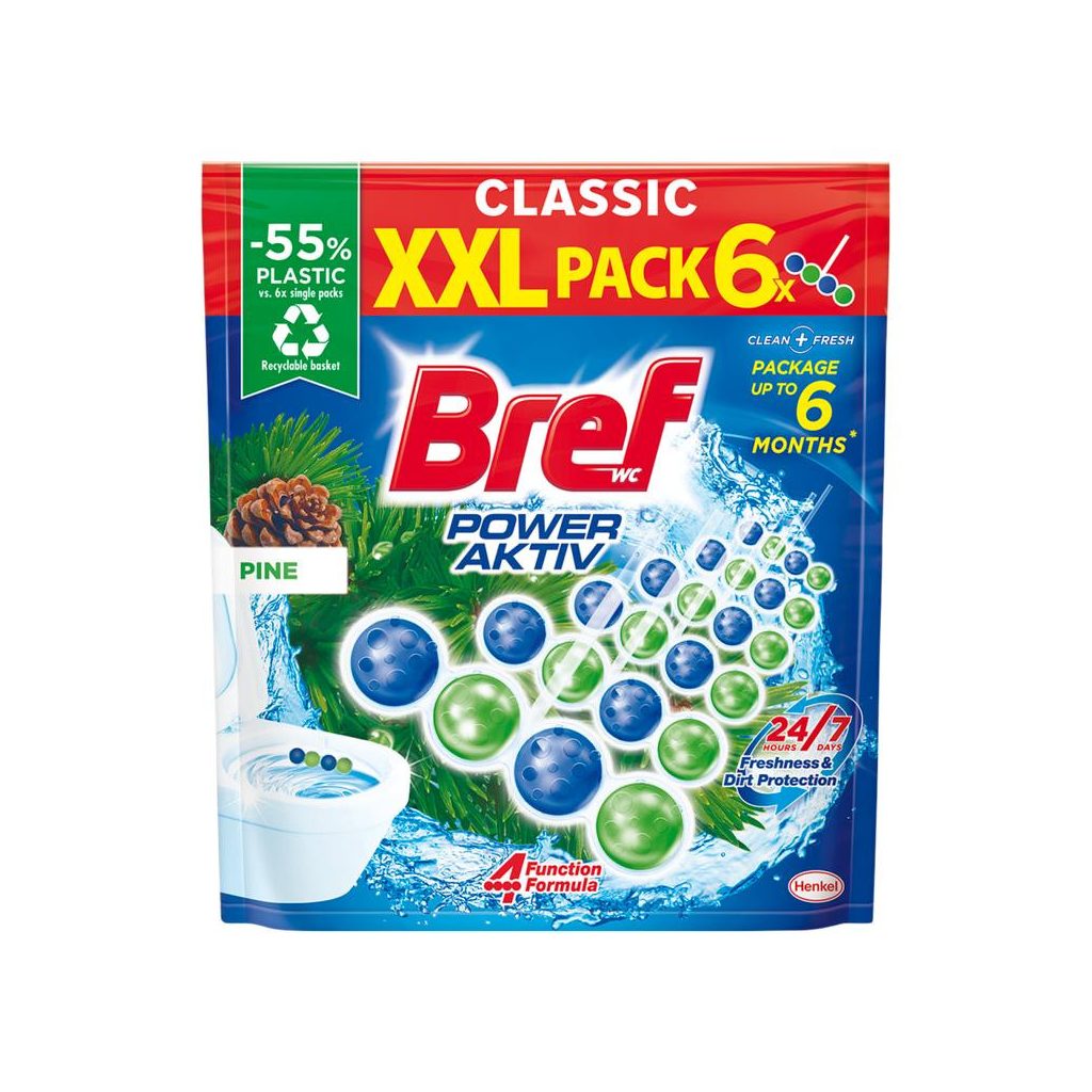 Bref Power Aktiv Pine WC frissítő (6x50 g)