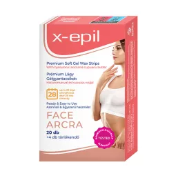   X-Epil Hidratáló gélgyantacsíkok hialuronnal arcra - (20 db)
