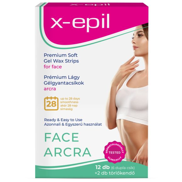 X-Epil Prémium lágy gélgyantacsíkok érzékeny bőrre arcra (12 db)